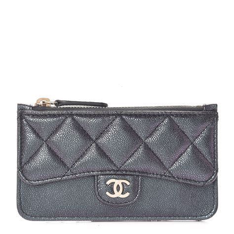 chanel black card case|Chanel card holder zip around.